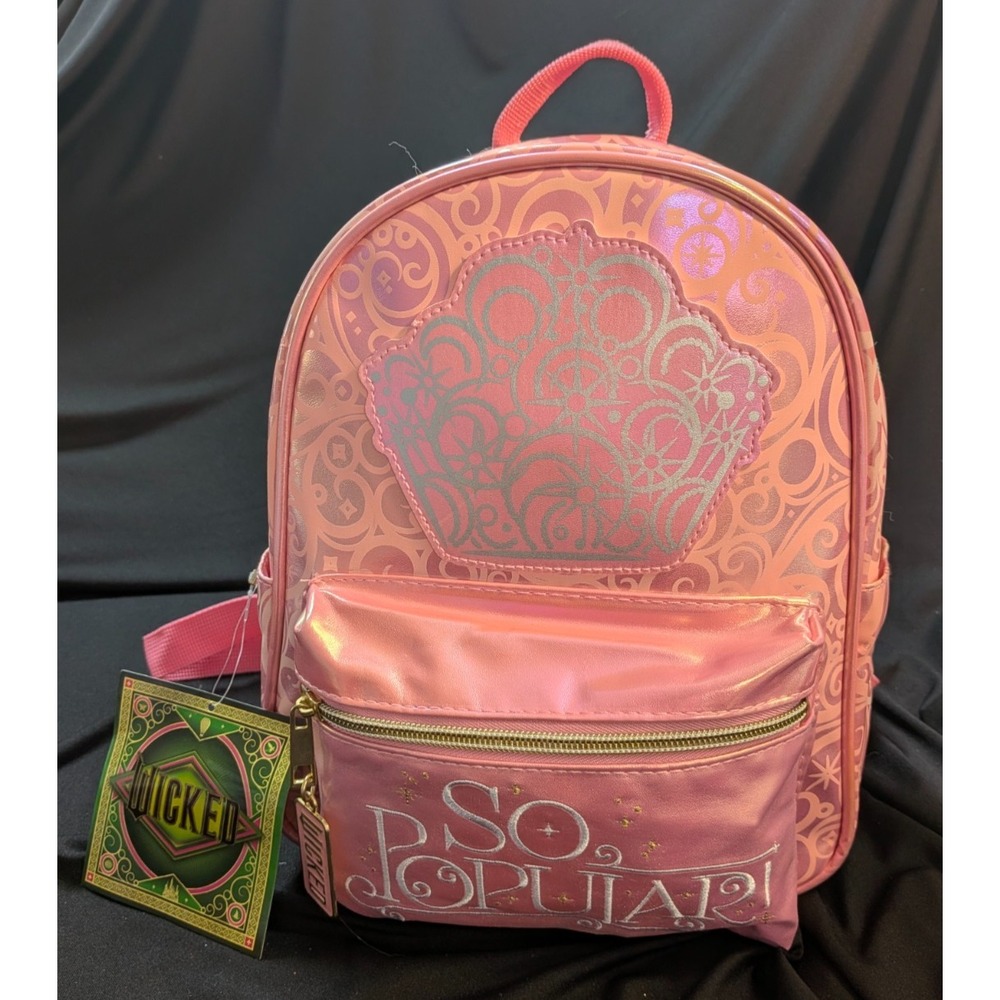 Wicked So Popular Backpack Metallic Crown Glinda Main Compartment Front Pocket